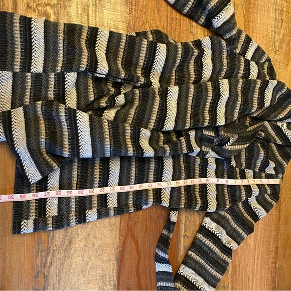 Jack by BB Dakota Belted Cardigan Knit Sweater Women's S Southwest Fleece Black - Picture 9 of 12